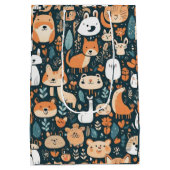 Niedliche Tiere machen Spaß beim Design, grüne Dek Mittlere Geschenktüte (Rückseite)