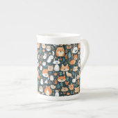 Niedliche Tiere machen Spaß beim Design, grüne Dek Porzellantasse (Vorderseite Rechts)