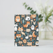 Niedliche Tiere machen Spaß beim Design, grüne Dek Postkarte (Stehend Vorderseite)