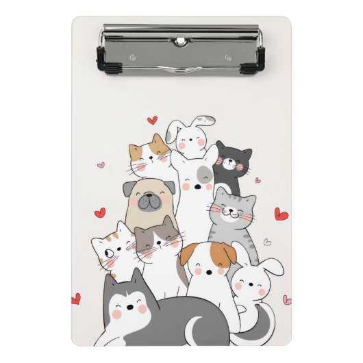 Niedliche Tiere Mini Klemmbrett (Vorderseite)