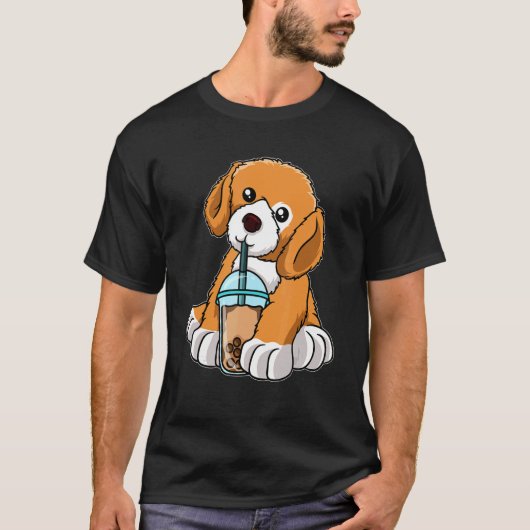 Niedliche Tiere mit Boba Tee trinken (Vorderseite)