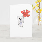 Niedliche Tiere mit Herzblasen zu Karte (Gelbe Blume)