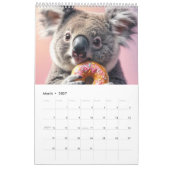 Niedliche Tiere mit Lebensmitteln 2025 Kalender (Mär 2027)