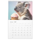 Niedliche Tiere mit Lebensmitteln 2025 Kalender (Jan 2027)