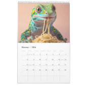 Niedliche Tiere mit Lebensmitteln 2025 Kalender (Feb 2026)