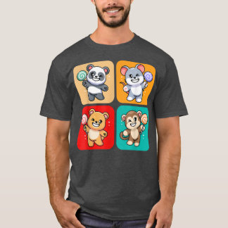 Niedliche Tiere mit Lollipops I Candy I Kids I Tod T-Shirt