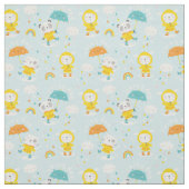 Niedliche Tiere mit Regenschirm Stoff (Muster)