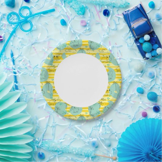 Niedliche Tiere mit Wasser 2 Pappteller (Party)