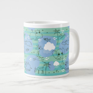 Niedliche Tiere mit Wasser 3 Jumbo-Tasse