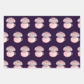 Niedliche Tiere Muster Geschenkpapier Set (Vorderseite 3)