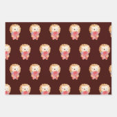 Niedliche Tiere Muster Geschenkpapier Set (Vorderseite 2)