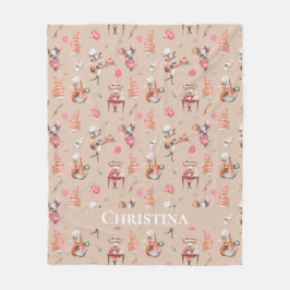 Niedliche Tiere Pancake Fabrik brauner individuell Fleecedecke