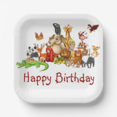 Niedliche Tiere Pappteller (Vorderseite)