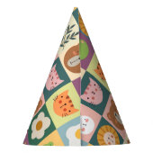 Niedliche Tiere patchwork buntes Party Hut Partyhütchen (Rückseite)