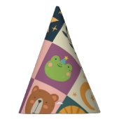 Niedliche Tiere patchwork farbig Partyhütchen (Rechts)