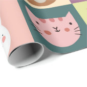 Niedliche Tiere-Patchwork-Wrapping-Papier Geschenkpapier (Rolleneckpunkt)