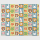 Niedliche Tiere-Patchwork-Wrapping-Papier Geschenkpapier (Flach)