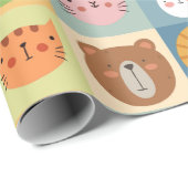 Niedliche Tiere-Patchwork-Wrapping-Papier Geschenkpapier (Rolleneckpunkt)