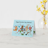 Niedliche Tiere Personalisiert Valentinstag Karte (Gelbe Blume)