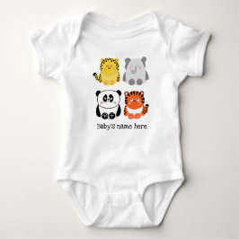 Niedliche Tiere personalisierter Babybodyanzug Baby Strampler