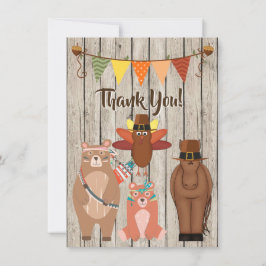 Niedliche Tiere, Pilger Amerikanische Ureinwohner  Dankeskarte