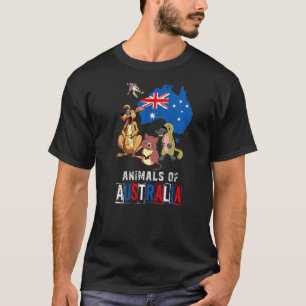 Niedliche Tiere Platypus Quokka Sugar Glider Kanga T-Shirt