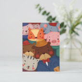 Niedliche Tiere Postkarte (Stehend Vorderseite)