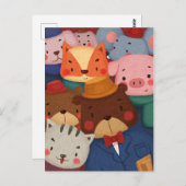 Niedliche Tiere Postkarte (Vorne/Hinten)