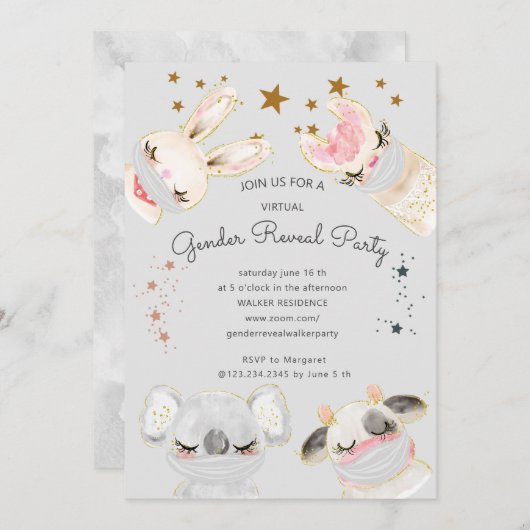 niedliche Tiere sehen Maske virtuelles Geschlecht (Vorne/Hinten)