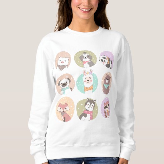 Niedliche Tiere Sweatshirt (Vorderseite)