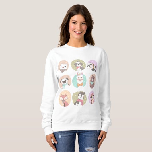 Niedliche Tiere Sweatshirt (Vorne ganz)