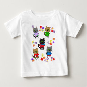 Niedliche Tiere T - Shirt Cartoon Katzen