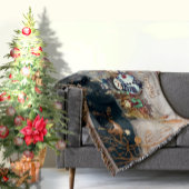 Niedliche Tiere und Kinder Weihnachtsblau Decke