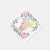 Niedliche Tiere und Pink Peony Baby Dusche Serviette (Ecke)