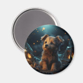 Niedliche Tiere unter dem Sternenhimmel Magnet (Vorderseite/Rückseite)