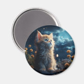 Niedliche Tiere unter dem Sternenhimmel Magnet (Vorderseite/Rückseite)