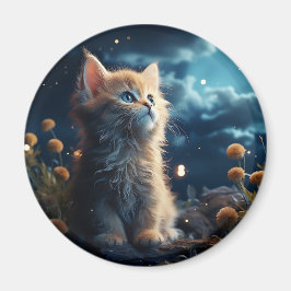 Niedliche Tiere unter dem Sternenhimmel Magnet