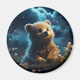 Niedliche Tiere unter dem Sternenhimmel Magnet