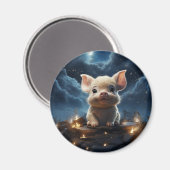 Niedliche Tiere unter dem Sternenhimmel Magnet (Vorderseite/Rückseite)