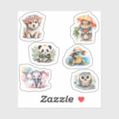 Niedliche Tiere Vinyl Stickers Aufkleber (Blatt)