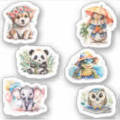 Niedliche Tiere Vinyl Stickers Aufkleber (Vorderseite)
