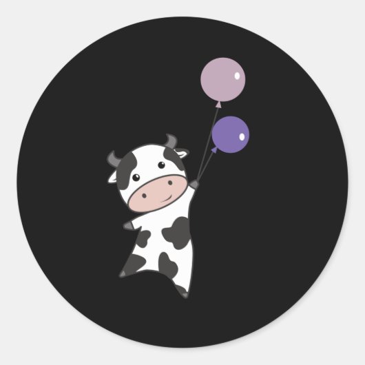 Niedliche Tiere von Rinderpferden für Kinder Runder Aufkleber (Vorderseite)
