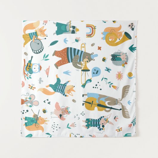 Niedliche Tiere Wandteppich (Vorderseite (Horizontal))