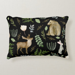 Niedliche Tiere: Wasserfarbige Handzeichnung. Dekokissen