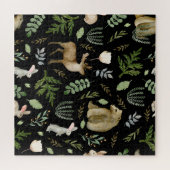 Niedliche Tiere: Wasserfarbige Handzeichnung. Puzzle (Horizontal)