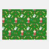 Niedliche Tiere Weihnachten Star Perfekt Weihnacht Geschenkpapier Set (Vorderseite 3)