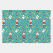 Niedliche Tiere Weihnachten Star Perfekt Weihnacht Geschenkpapier Set (Vorderseite 2)