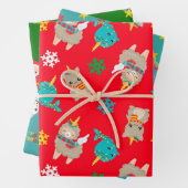 Niedliche Tiere Weihnachten Star Perfekt Weihnacht Geschenkpapier Set (Beispiel)