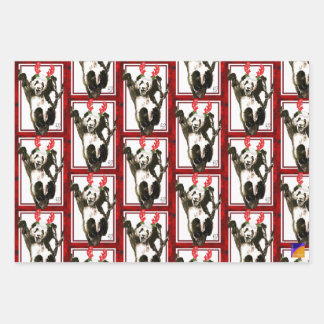 Niedliche Tiere Weihnachtsgeschenk Wrap Set Panda, Geschenkpapier Set