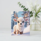Niedliche Tiere, Winter, Elch, Postüberquerung Postkarte (Stehend Vorderseite)